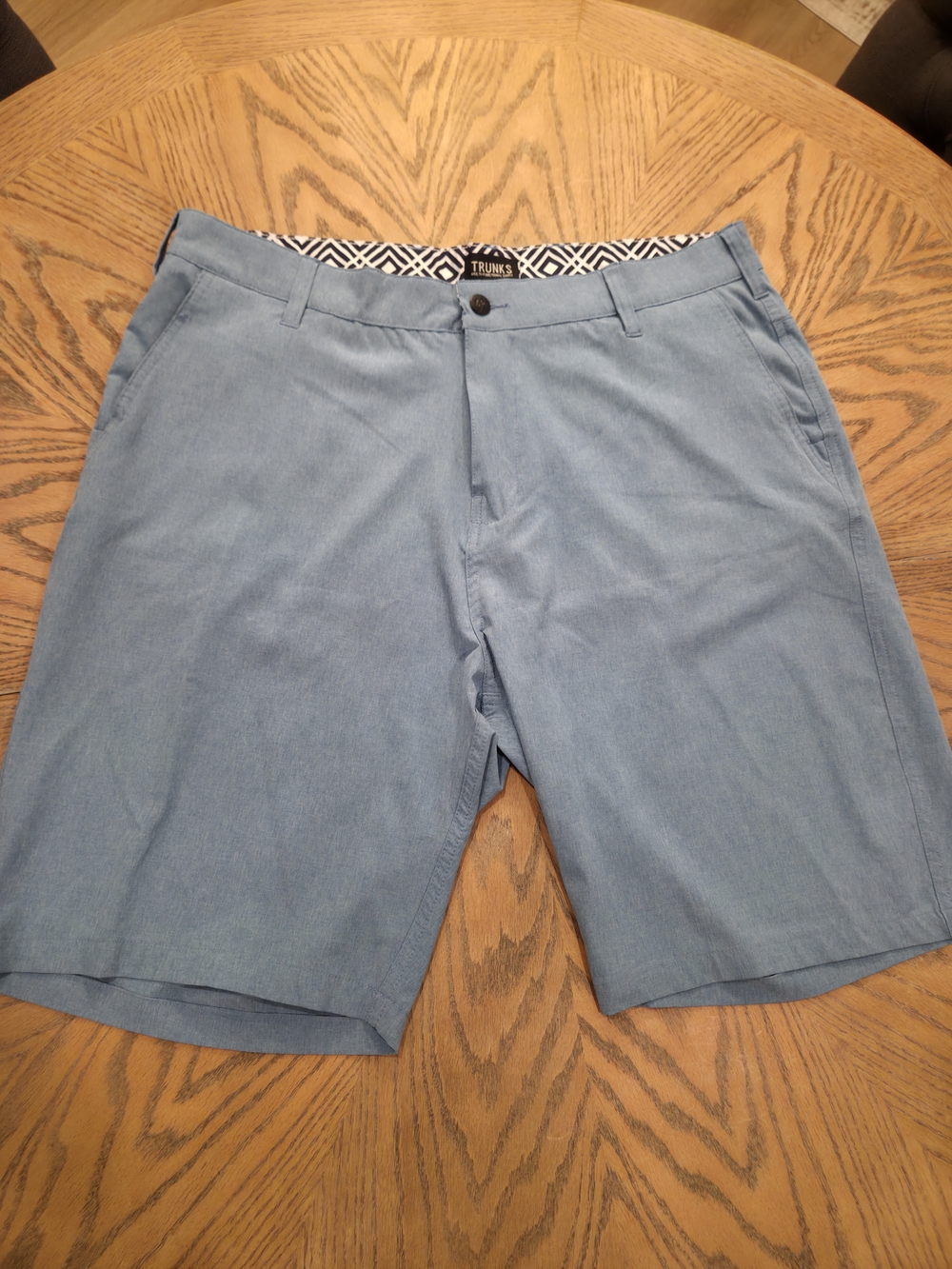 TRUNKS Surf & Swim Co. Hybrid Walk Shorts Blue Heather Mesh Pockets 38